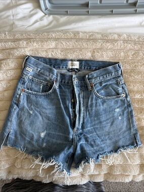 Citizens Of Humanity Light Blue Distressed Denim Cutoff Shorts